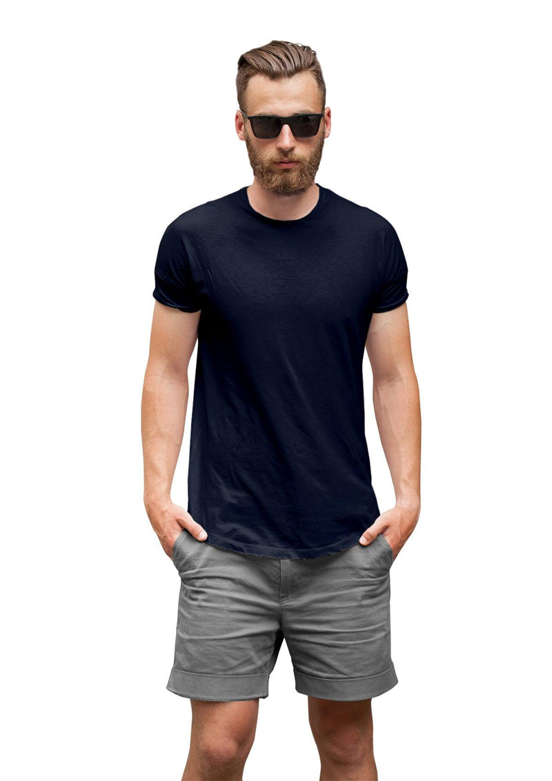 Mens T-Shirts Short Sleeve Crew Neck Navy 3 Pack - Perfect TShirt Co