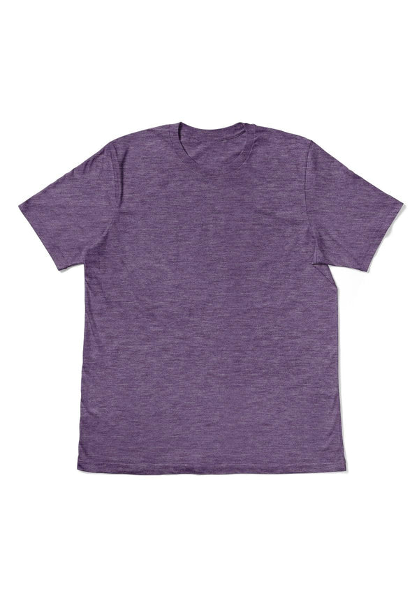 Mens T-Shirts Short Sleeve Crew Neck Purple Triblend - Perfect TShirt Co