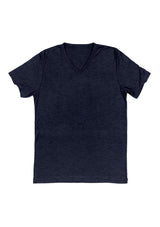 Mens T-Shirts Short Sleeve V-Neck Navy Blue Heather - Perfect TShirt Co