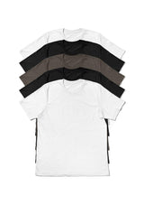 Mens T-Shirts Short Sleeve White, Black & Gray 5 Pack - Perfect TShirt Co