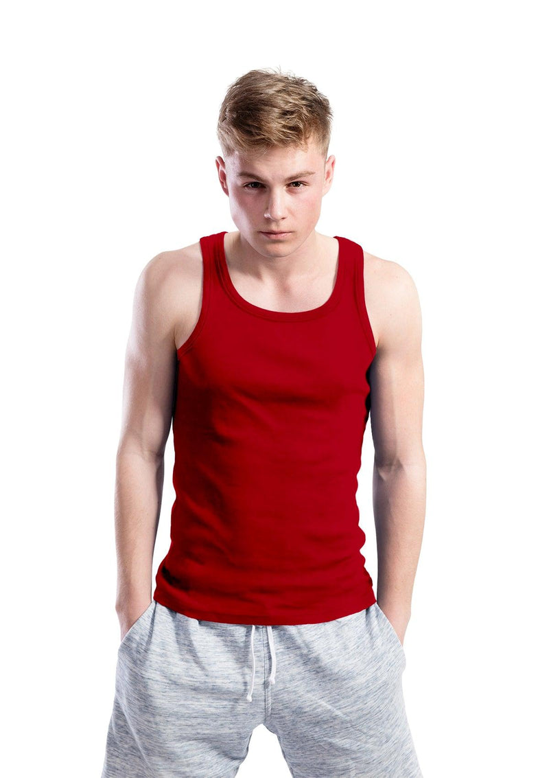 Mens Tank T-Shirts Red - Perfect TShirt Co