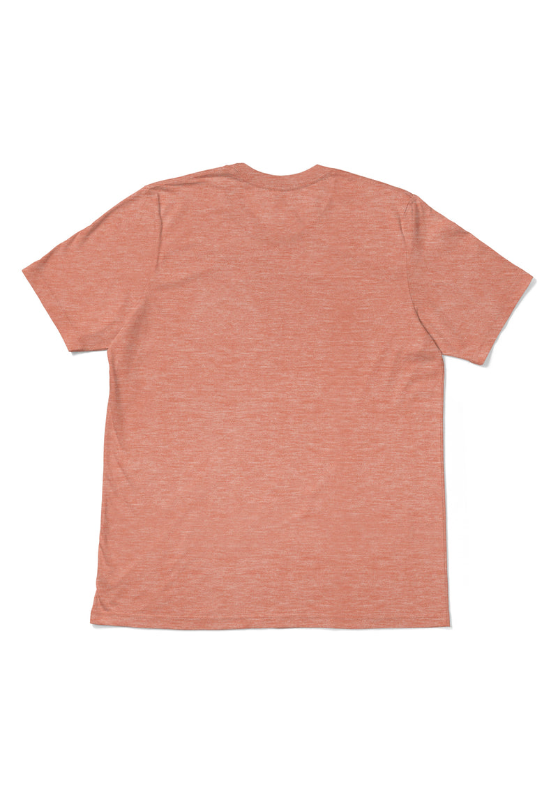 Mens T-Shirt Short Sleeve Crew Neck Orange Triblend