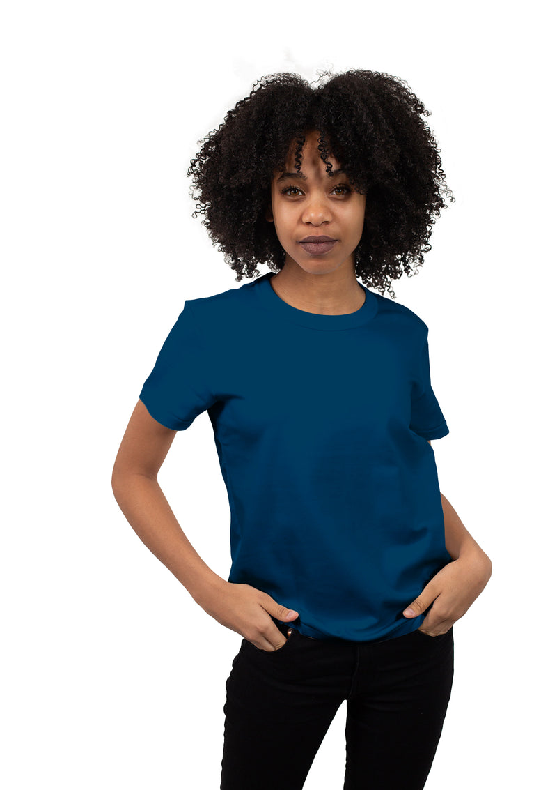 Womens  Navy Blue Teal T-shirt from Perfect TShirt Co.