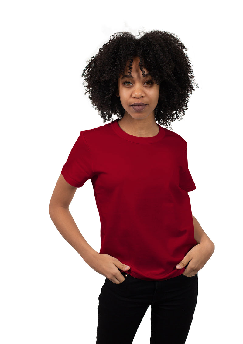Womens Short Sleeve Boyfriend T-Shirt Red