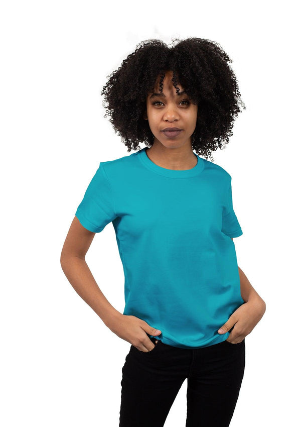Perfect TShirt Co Womens Boyfriend T-Shirt Turquoise Blue - Perfect TShirt Co
