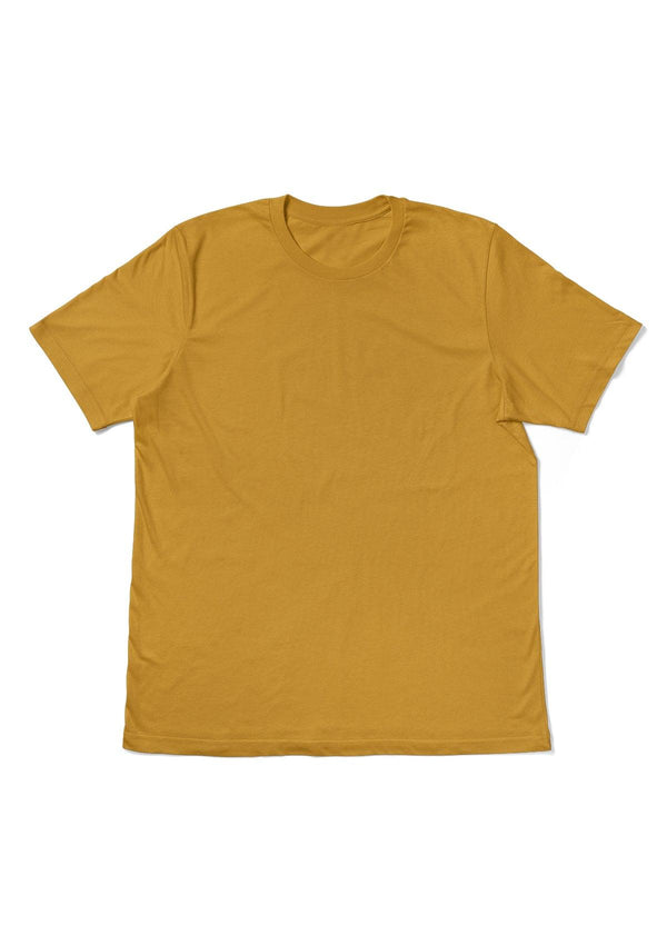 Premium Airlume Cotton Mustard Yellow Crew Neck T-Shirt - Perfect TShirt Co