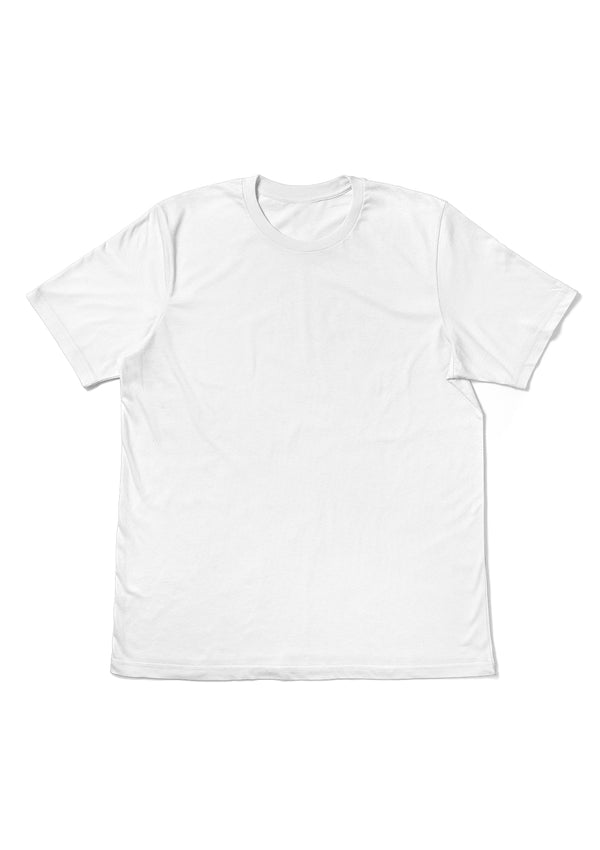 Mens T-Shirt Short Sleeve Crew Neck White Triblend