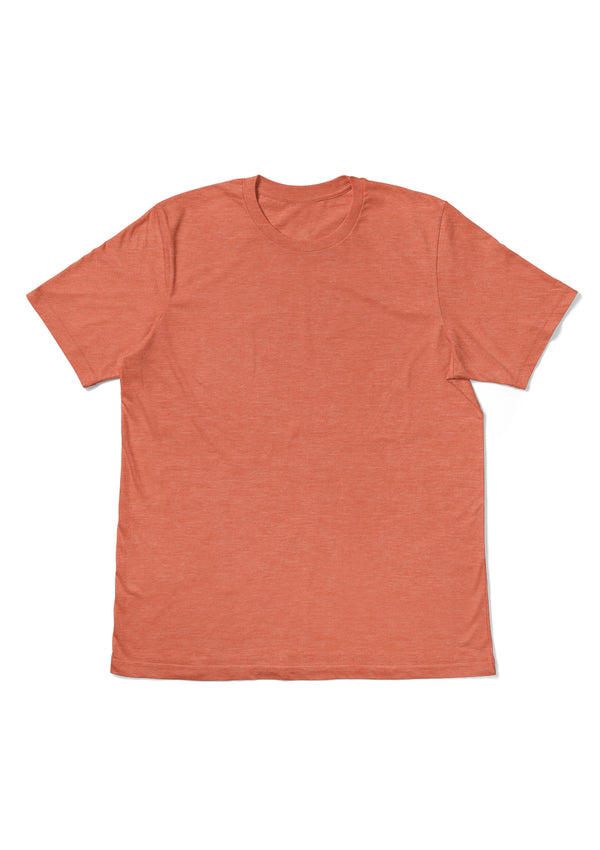 Mens T-Shirt Short Sleeve Crew Neck Orange Heather