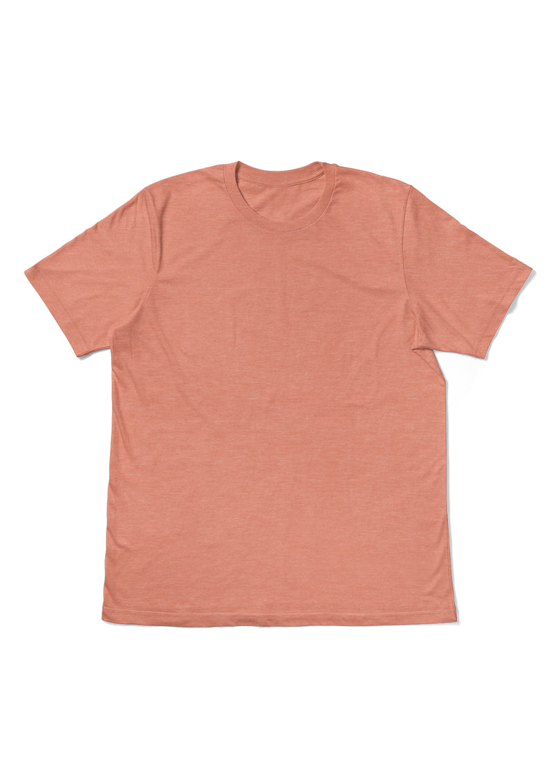 Mens T-Shirts Short Sleeve Crew Neck Sunset Orange Heather