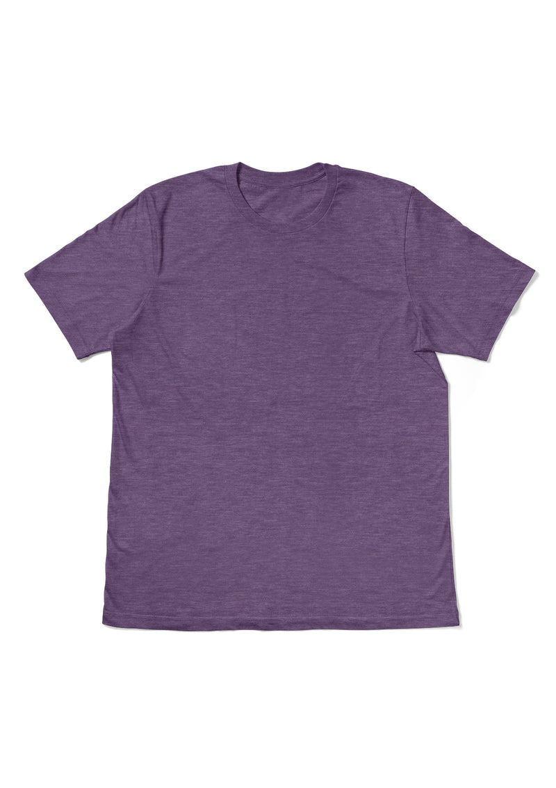Mens T-Shirt Short Sleeve Crew Neck Royal Purple Heather