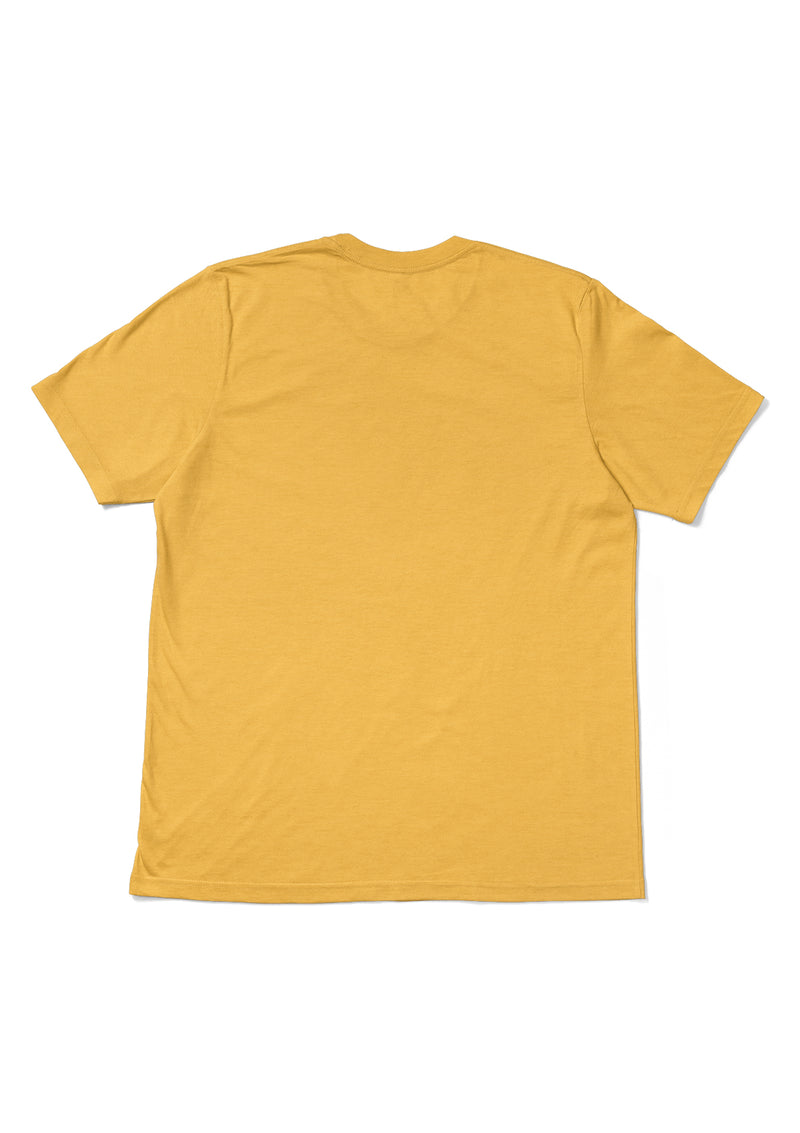 Mens T-Shirt Short Sleeve Crew neck Yellow Heather