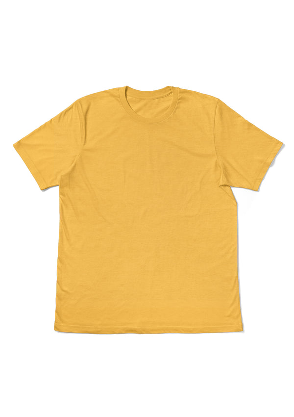 Mens T-Shirt Short Sleeve Crew neck Yellow Heather