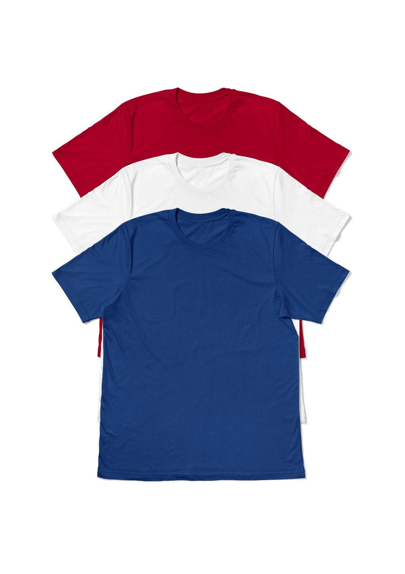 USA Red, White & Blue T-Shirt Bundle - 3 Pack - Perfect TShirt Co