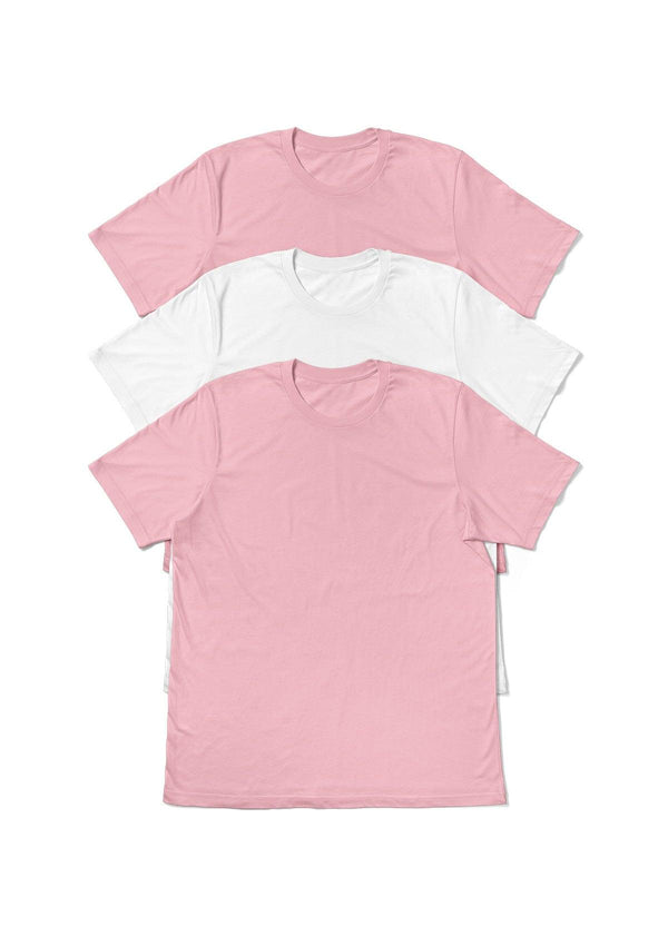 Women's T-Shirt Bundle - 3 Pack (Pink & White) - Perfect TShirt Co