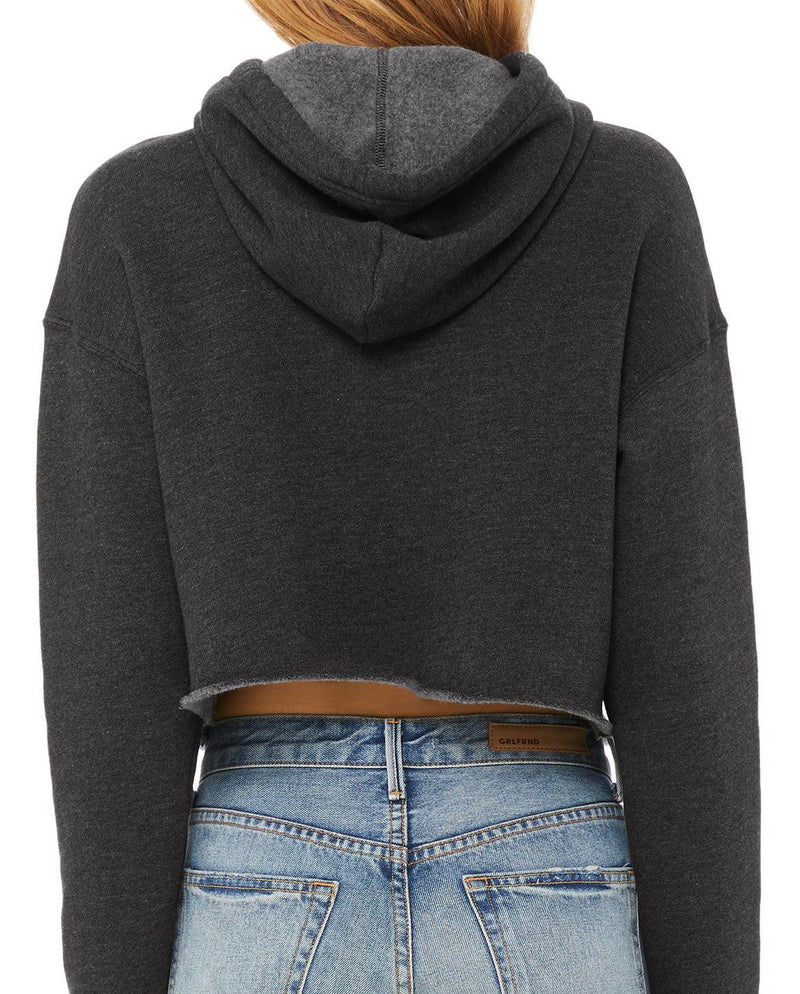 Womens Crop Hoodie Charcoal Gray Fleece - Perfect TShirt Co