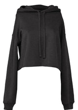 Womens Crop Hoodie Charcoal Gray Fleece - Perfect TShirt Co