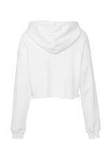 Womens Crop Hoodie Super Soft Eco Dyed Cotton Poly White Fleece - Perfect TShirt Co