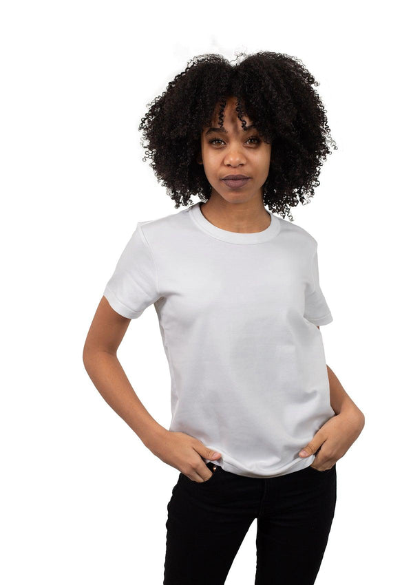 Womens Short Sleeve Boyfriend T-Shirt White - Perfect TShirt Co