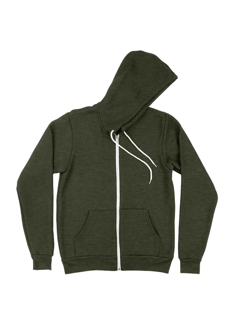 Zip Kangaroo Fleece Hoodie - Forest Green Heather - Perfect TShirt Co