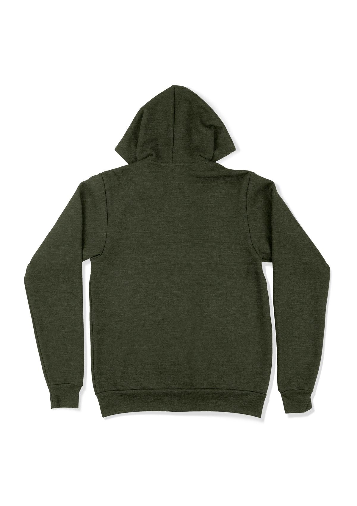 Zip Kangaroo Fleece Hoodie - Forest Green Heather - Perfect TShirt Co