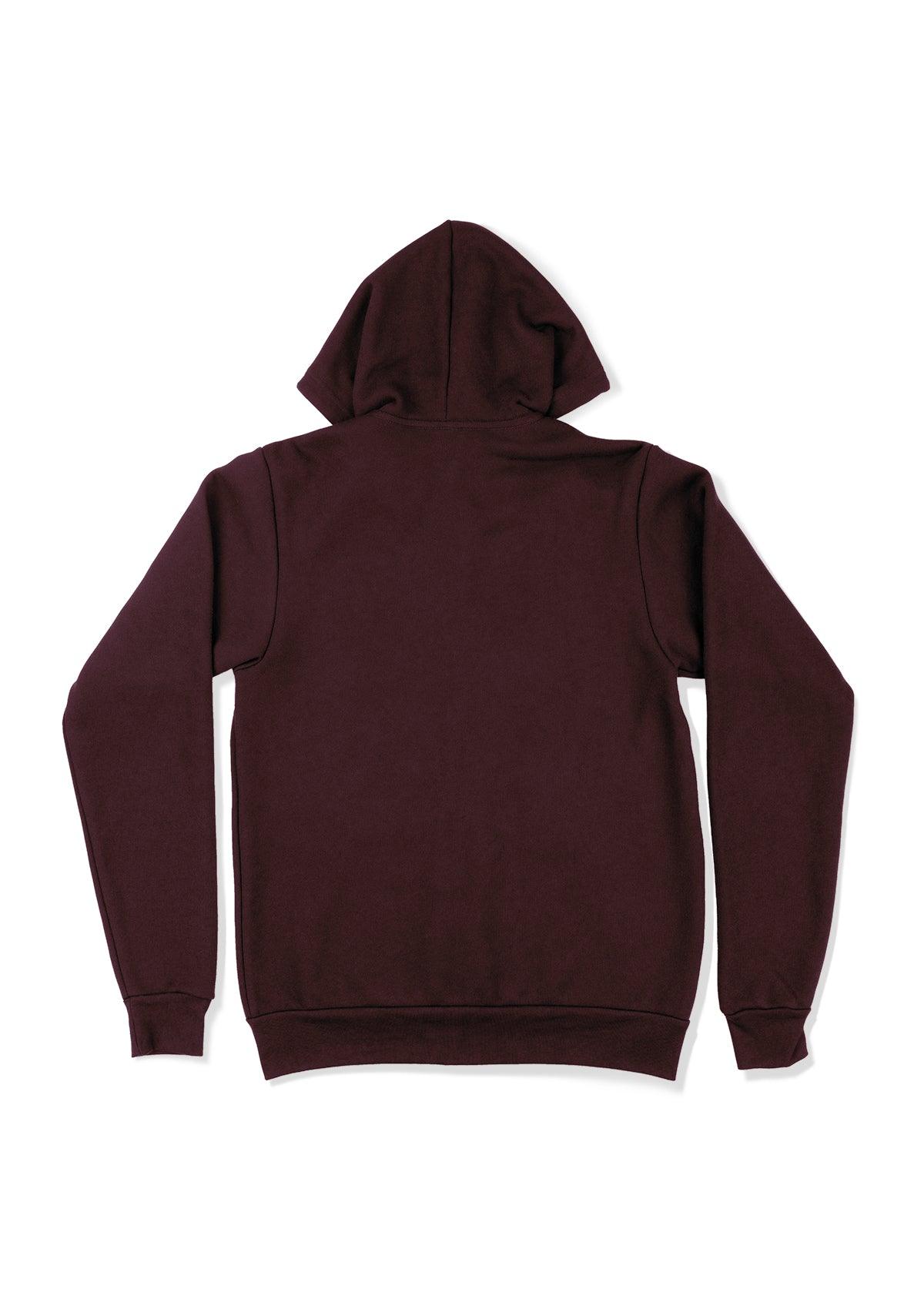 Zip Kangaroo Fleece Hoodie Maroon Red - Perfect TShirt Co