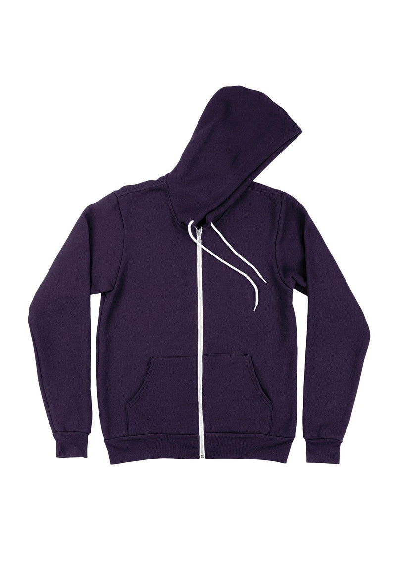 Zip Kangaroo Fleece Hoodie - Purple - Perfect TShirt Co