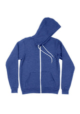 Zip Kangaroo Fleece Hoodie - Royal Blue Heather - Perfect TShirt Co